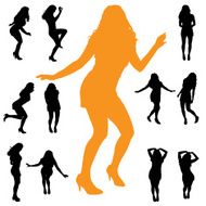 Vector silhouette of a woman N680