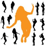 Vector silhouette of a woman N681
