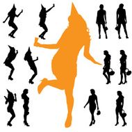 Vector silhouette of a woman N684