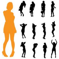 Vector silhouette of a woman N685