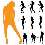 Vector silhouette of a woman N686