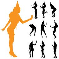 Vector silhouette of a woman N687