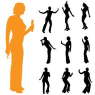 Vector silhouette of a woman N689