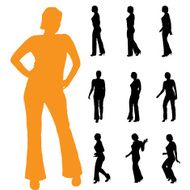 Vector silhouette of a woman N690