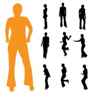 Vector silhouette of a woman N691