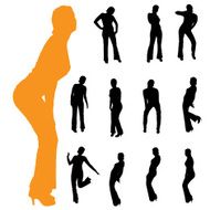 Vector silhouette of a woman N692