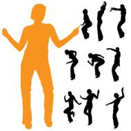 Vector silhouette of a woman N693