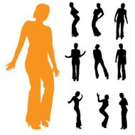 Vector silhouette of a woman N694