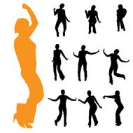 Vector silhouette of a woman N695