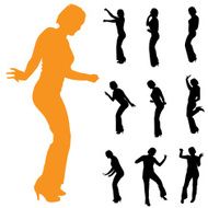 Vector silhouette of a woman N696