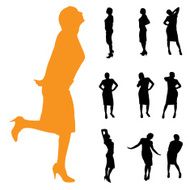 Vector silhouette of a woman N697
