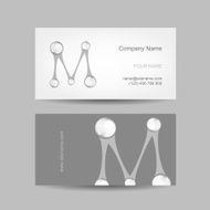Business card design with letter M