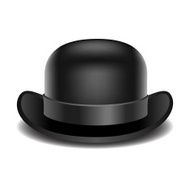 Bowler hat on a white background