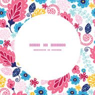 Vector fairytale flowers frame seamless pattern background