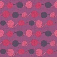 Seamless pattern with balls of yarn