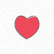 heart on scribble abstract pattern white Vector