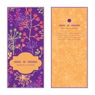 Vector colorful garden plants vertical frame pattern invitation greeting cards