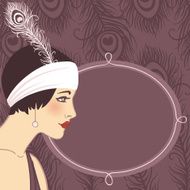 Flapper girl of 1920s (profile)