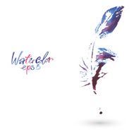 beautiful delicate feather painted in watercolor N5