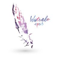 beautiful delicate feather painted in watercolor N7