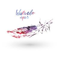 beautiful delicate feather painted in watercolor N9