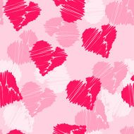 seamless pattern with hand-drawing hearts for valentines day or wedding