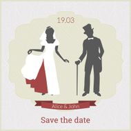 Save the date card template in retro style