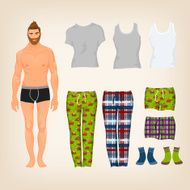 Vector dress up male paper doll