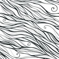 Seamless pattern with doodle waves ornament N23