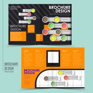 technological style half-fold brochure template