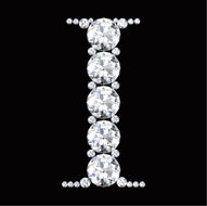 diamond letters with gemstones isolated on black N5