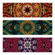 Abstract colorful ornamental ethnic banners N2