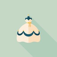 wedding dress flat icon with long shadow eps10 N61