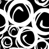 Vector black &amp; white seamless pattern with round asymmetrical shapes N4