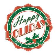 Merry Christmas vintage stamp greeting design with message