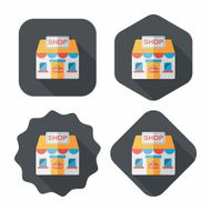 shopping store flat icon with long shadow eps10 N87