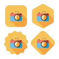camera flat icon with long shadow N50