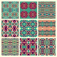 set of different seamless colored vintage geometric pattern N120