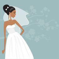 beautiful bride in a wedding dress Vector illustration