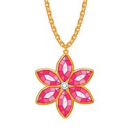 Hand drawn flower pendant necklace