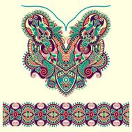 Neckline ornate floral paisley embroidery fashion design ukrain N45
