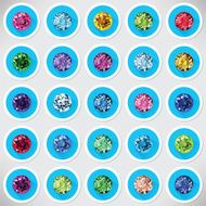 Set of 25 icons colored gemstones N2