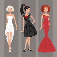 Woman in evening dress Vector illustration