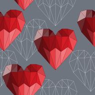 bright geometric abstract polygonal hearts seamless pattern for valentines day