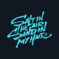 Sea themed hand lettered calligraphic brush script design N2