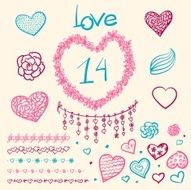 Vector large creative set of Valentines day N2
