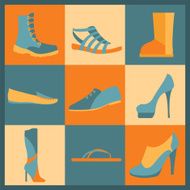 Footwear elements icons set N2