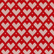 Seamless knitted pattern with hearts Valentine&#039;s Day background N2
