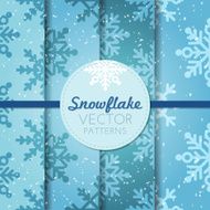 Seamless snowflake pattern set