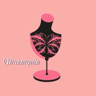 vector vintage neck tailor's mannequin